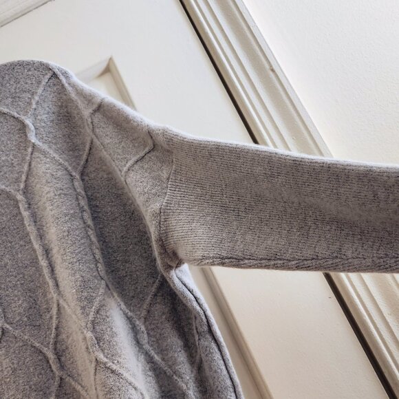 Grey Knit Long Sweater Turtleneck One Size Fits All Washable Winter - Picture 4 of 15